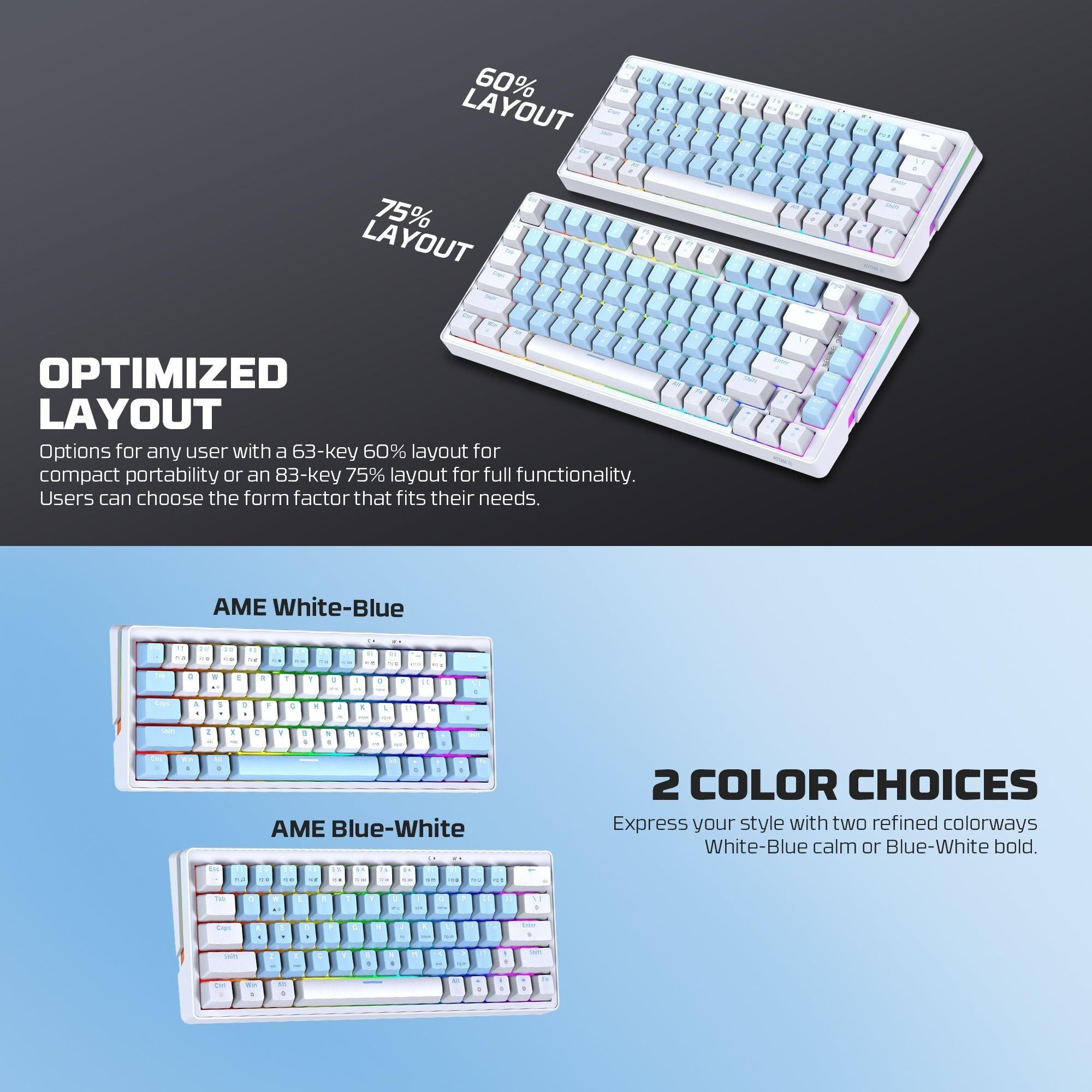 Fantech MK611 Atom X63 Ame Edition - BLUE.