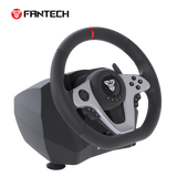 Fantech R1V2 Racing Steering Wheel | Dual-Motor Vibration | 270° / 900° Rotation | 15 Buttons + D-Pad | 6 Gears + Reverse | 3 Pedals (Clutch, Brake & Throttle) | PC Driving Wheel Set with Clutch and Shifter