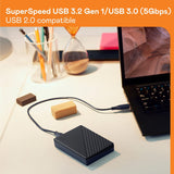 WD (1/2)TB My Passport, Portable External Hard Drive, Black, backup software with defense against ransomware, and password protection, USB 3.1/USB 3.0 compatible - WDBYVG0010BBK-WESN