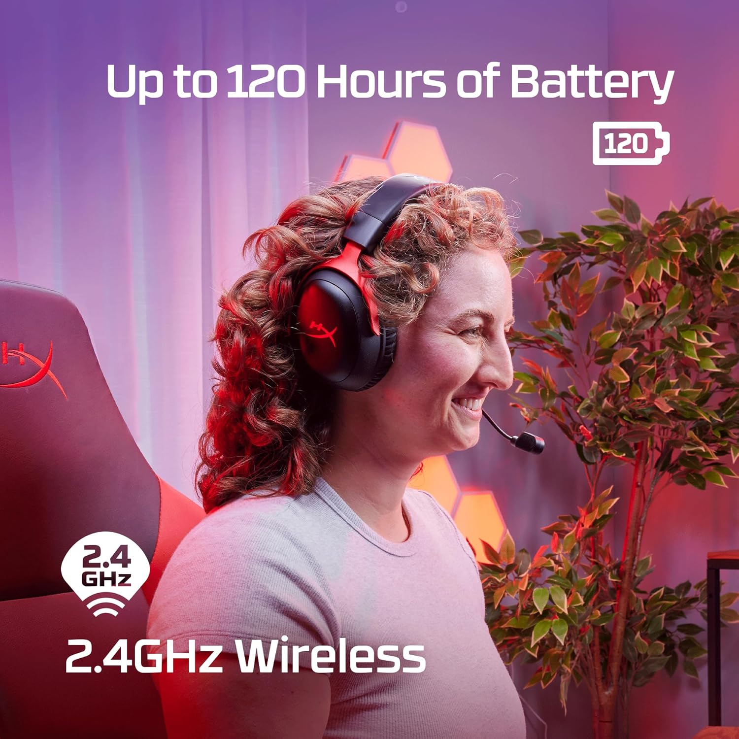 HyperX Cloud III Wireless – Gaming Headset for PC, PS5, PS4, up to 120-hour Battery ,Black & Red - - Fun Touch Shop