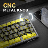 Attack Shark X65PRO HE Rapid Trigger Magnetic Mechanical Keyboard,60% Hot Swappable,Hall Effect Sensor,Adjustable Actuation,Tri-Mode RGB, 8KHz Polling Rate with Coiled Cable for MOBA/FPS/RTS-Yellow