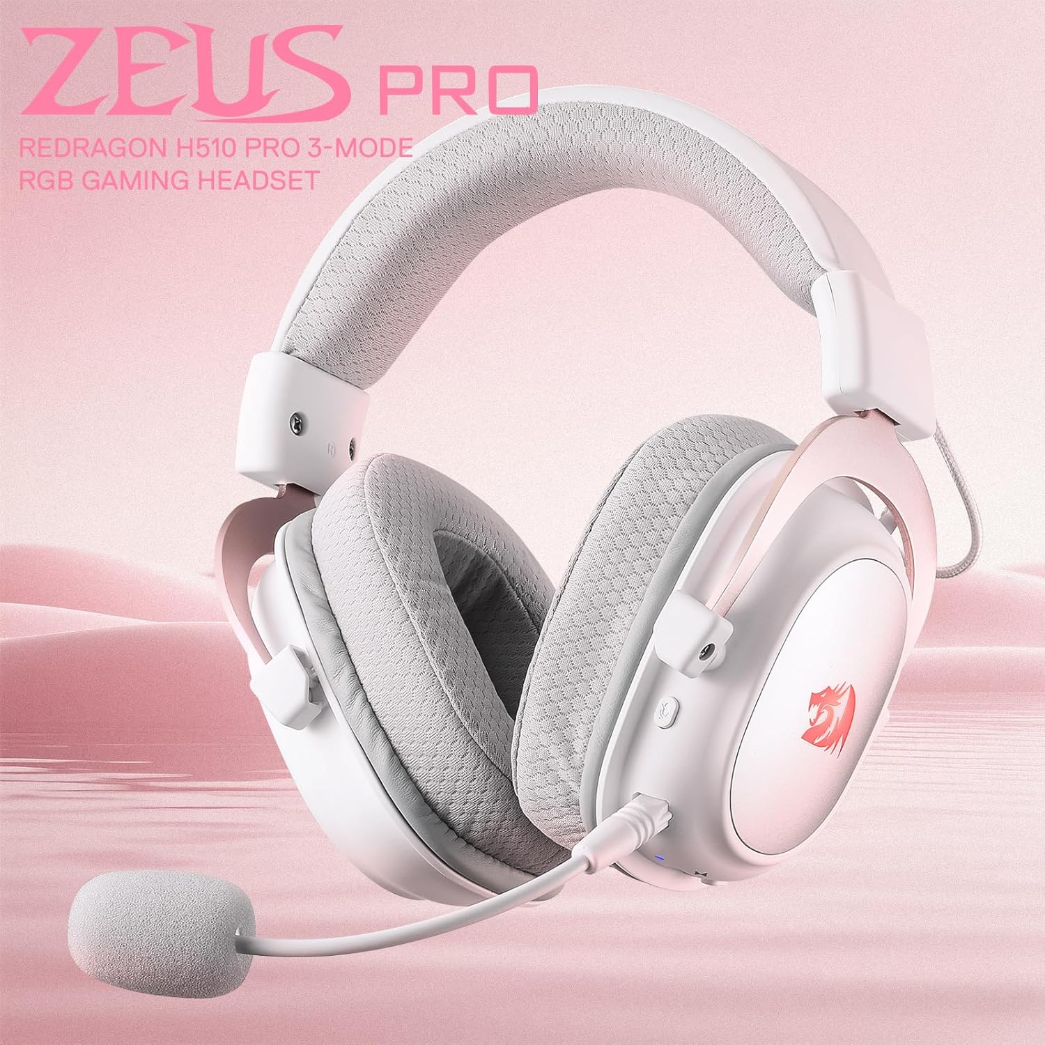 Redragon H510 PRO 3-Mode RGB Gaming Headset - 7.1 Surround Sound - 53MM Audio Drivers in Memory Foam Ear Pads w/Durable Fabric Cover- Multi Platforms Headphone - USB Powered for PC/PS4/NS - - Fun Touch Shop