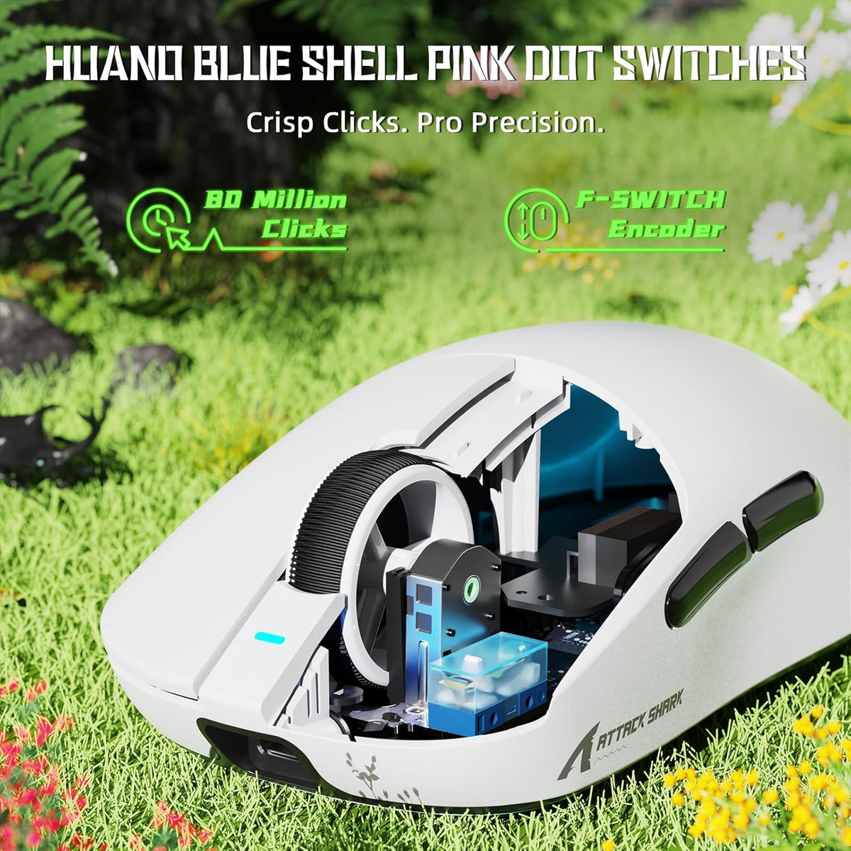 Attack shark x8 se wireless gaming mouse,55g ultra-lightweight wired/bt/2.4ghz wireless programmable mouse,1k polling