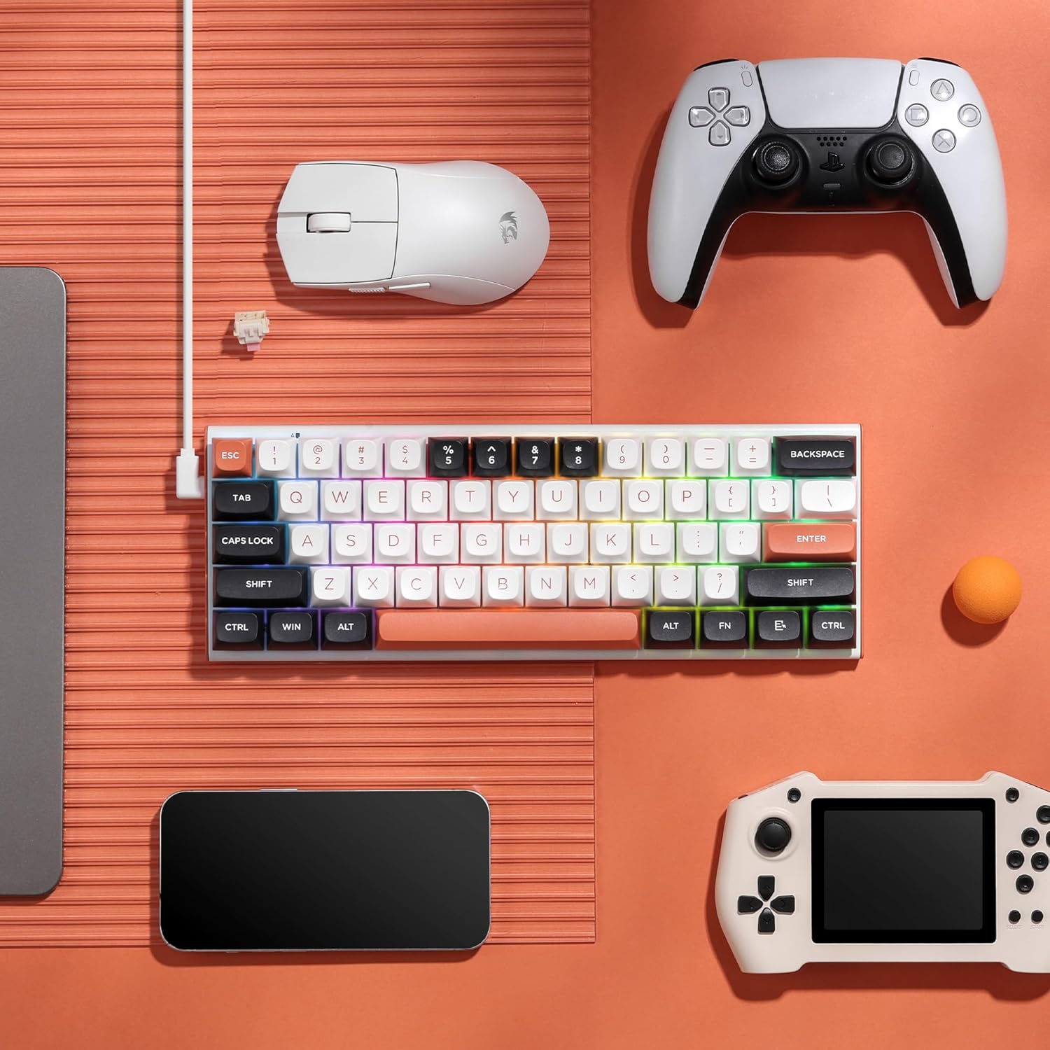 Redragon K683 Rapid Trigger HE Gaming Keyboard, 60% 61 Keys Wired Mechanical Keyboard w/Hyper-Fast Actuation, Dedicated Hall Effect Magnetic Switch, Actuation Point Adjustable, 8K Hz Polling Rate - - Fun Touch Shop