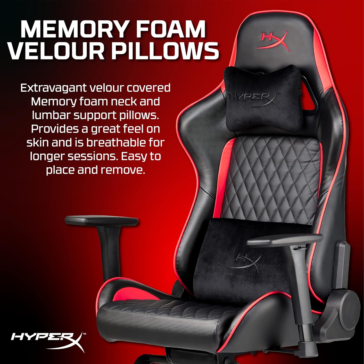 Nordic Game Supply HyperX Blast Gaming Chair - Ergonomic Gaming Chair, Leather Upholstery Video Chair - Red Black PC Racing Tilt Gaslift Foam Armrests Office Secret Hyper X Chair Lab - - Fun Touch Shop