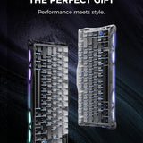 GravaStar Mercury K1 75% Wireless Mechanical Gaming Keyboard, Aluminum Alloy, Gasket Compact Custom Keyboard Hot-Swap Socket, Linear Switches, RGB Backlit - Gradient Black