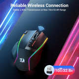 Redragon M915WL-RGB Wireless Gaming Mouse, Ergonomic Mouse 16000 DPI with Rapid Fire Key