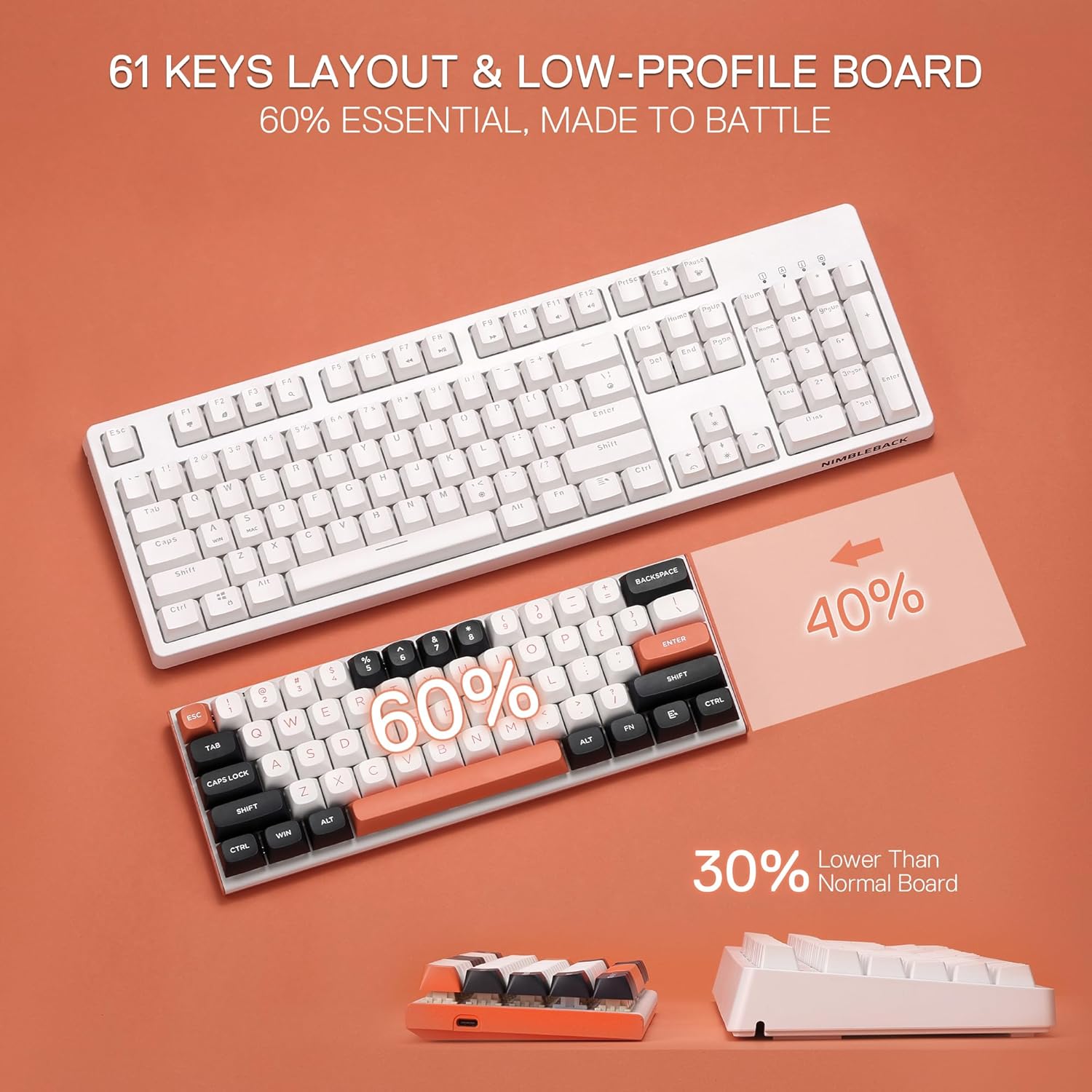 Redragon K683 Rapid Trigger HE Gaming Keyboard, 60% 61 Keys Wired Mechanical Keyboard w/Hyper-Fast Actuation, Dedicated Hall Effect Magnetic Switch, Actuation Point Adjustable, 8K Hz Polling Rate - - Fun Touch Shop