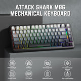 ATTACK SHARK M86 Wireless Mechanical Keyboard, 75% Layout Gasket Custom Structure,Hot Swappable,RGB Backlit,Pre-lubed Switches,Side Printed PBT Keycaps,Tri-Mode BT5.0/2.4GHz/USB-C Keyboard for Win/Mac