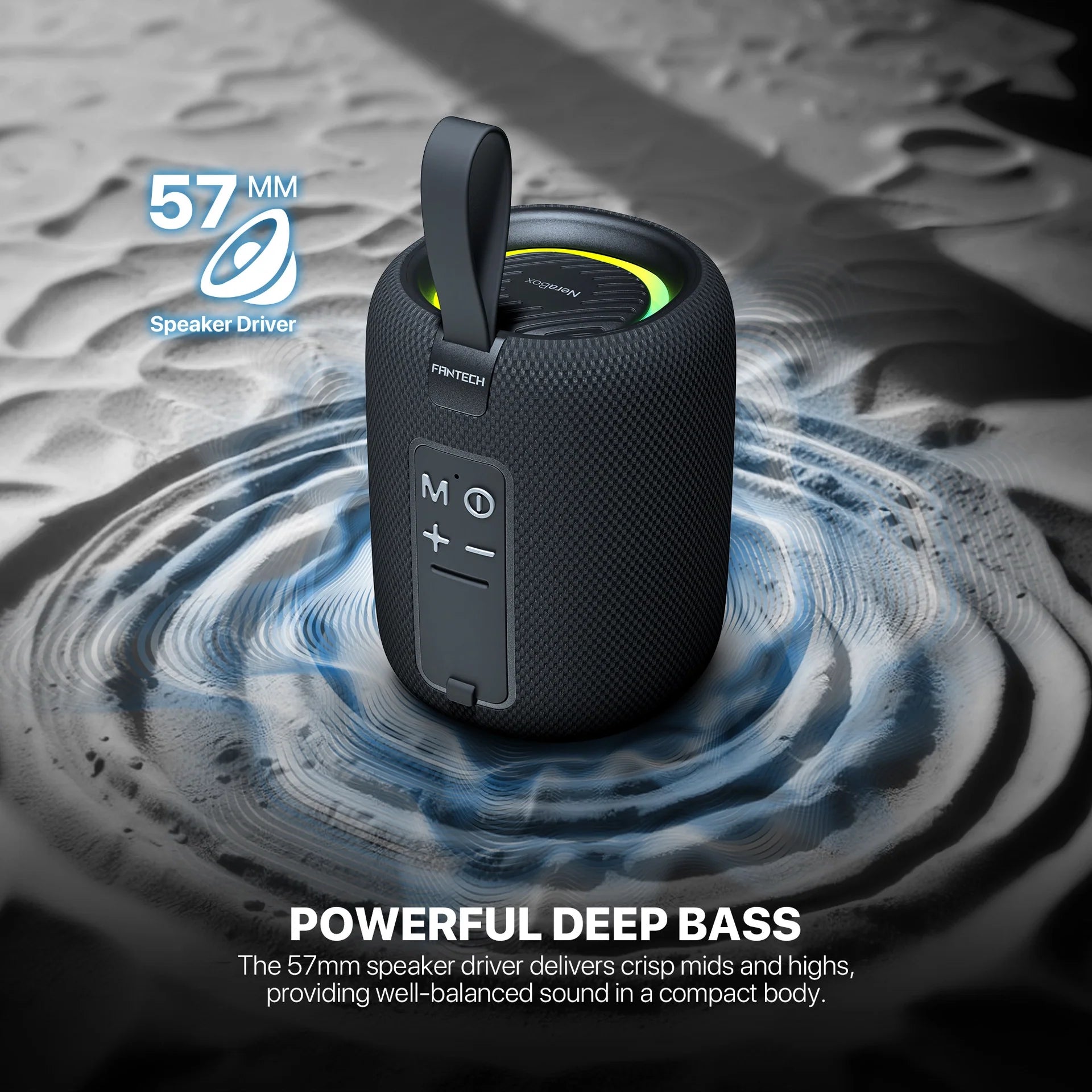 FANTECH(BS157)-NeraBox 5W RMS PORTABLE SPEAKER - Gray - - Fun Touch Shop