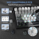 ATTACK SHARK X820 Ultra 75% Wireless Gaming Mechanical Keyboard Hot-Swappable Gasket Mount RGB Backlit BT/2.4G/Wired Custom Keyboard with Smart TFT Display&Knob QMK Driver-Moonlit Night&Gift Switch