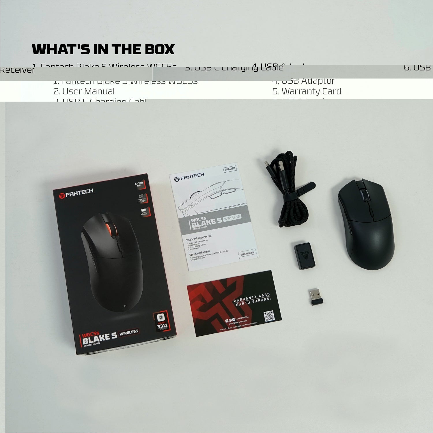 FANTECH WGC5S BLAKE S DUAL MODE WIRELESS GAMING MOUSE - BLACK - - Fun Touch Shop