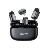 BOYA mini 2 Wireless Lavalier Microphones for iPhone and usb-c , AI Noise Cancellation, App Control, 30H Battery Life with Charging Case, Lapel Microphone Wireless for Video Recording Vlogging
