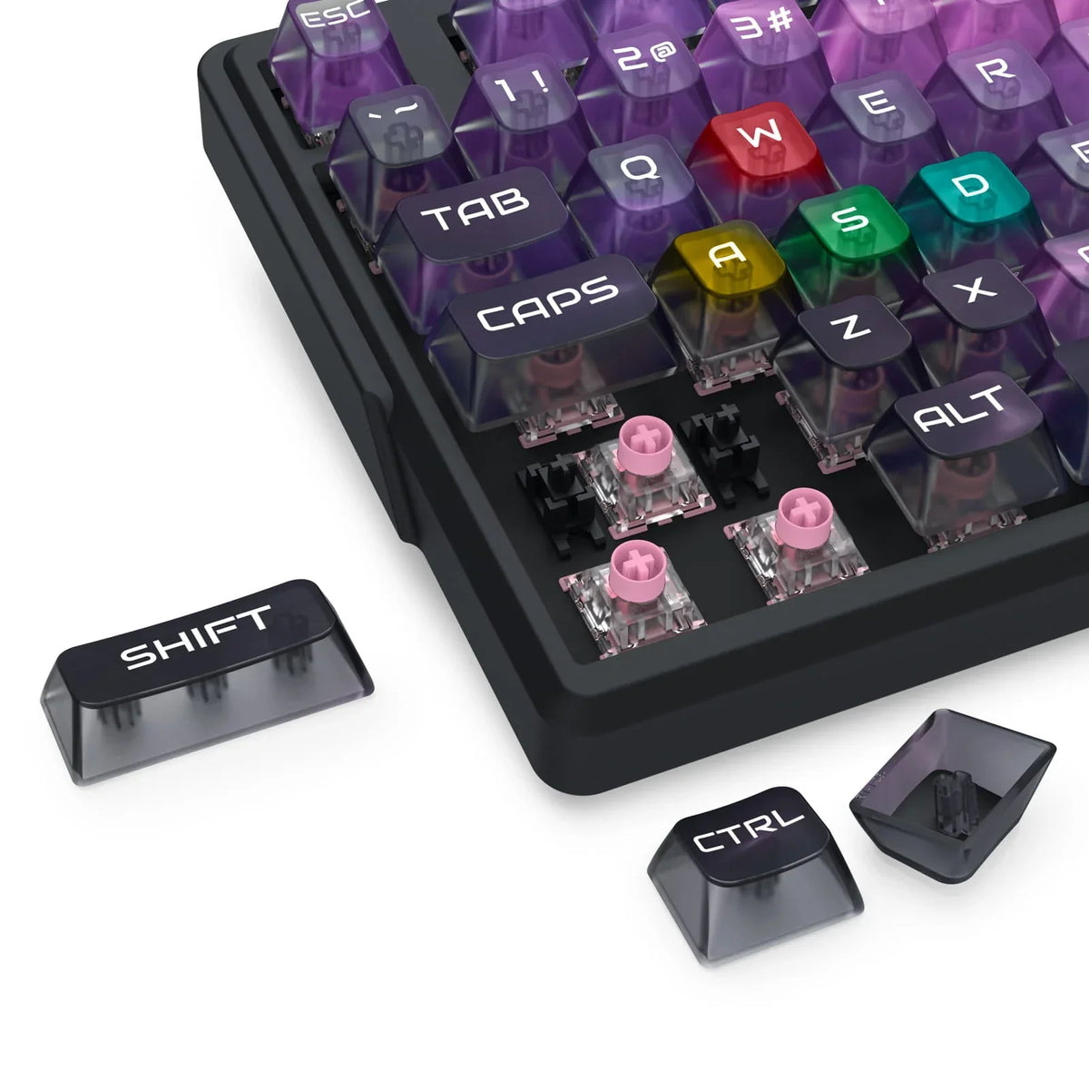 Redragon barlette magnetic gaming keyboard amethyst purple (k767-wl-m)
