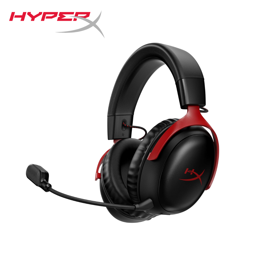 HyperX Cloud III Wireless – Gaming Headset for PC, PS5, PS4, up to 120-hour Battery ,Black & Red - - Fun Touch Shop