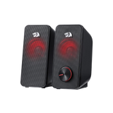 Redragon GS500 Stentor PC Gaming Speaker, 2.0 Channel Stereo Desktop Computer Speaker with Red Backlight, Quality Bass and Crystal Clear Sound, USB Powered with a 3.5mm Connector