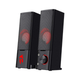 Redragon GS550 PC Gaming Speakers, 2.0 Channel Desktop Computer Sound Bar with Compact Maneuverable Size, Headphone Jack, Quality Bass & Decent Red Backlit, USB Powered w/ 3.5mm Cable