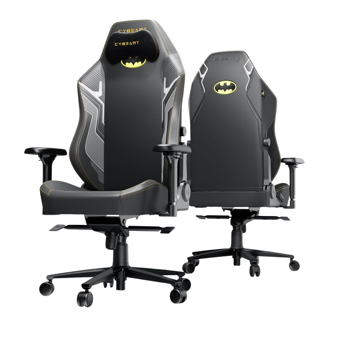 CYBEART | Batman Classic - Chaise de gaming/bureau série APEX | Lombaire 4D, accoudoir 4D, similicuir Endura, oreiller AeroMag, inclinable et inclinable.