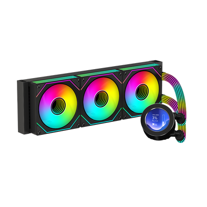 Gameon - kraken n360 lcd display liquid cpu cooler 360mm with argb tube - black - pc hardware