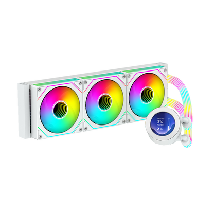 Gameon - kraken n360 lcd display liquid cpu cooler 360mm with argb tube - white - pc hardware