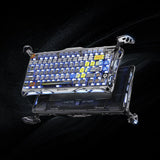GravaStar Mercury K1 Pro Wireless Mechanical Gaming Keyboard, 75% Layout RGB Custom Keyboard, Hot-Swappable Linear Switches – Aluminum Alloy, Interstellar Silver Brushed Metal Look