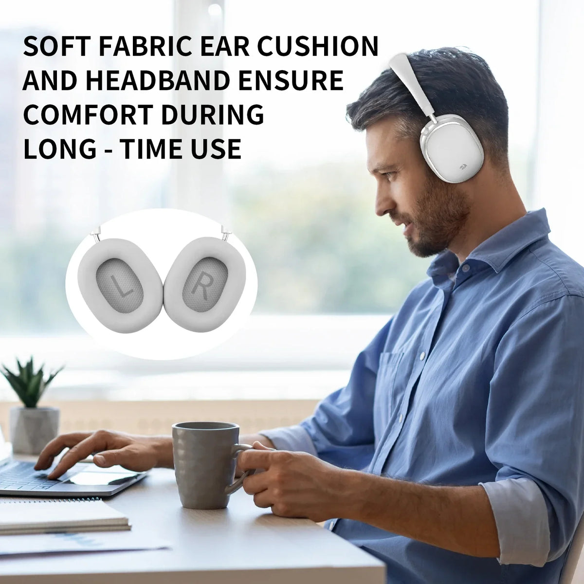 Redragon h620 vibecore 700nc anc bluetooth/wired headset (silver/grey)