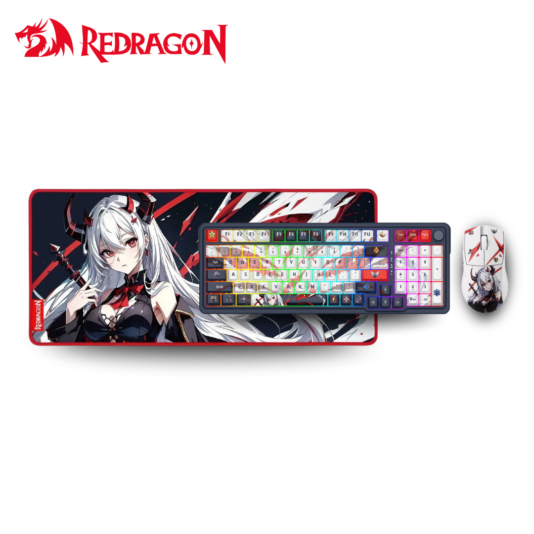 Eisa K686 Pro Se Keyboard &amp; K1NG M916 Pro (1K Hz) Mouse Anime Combo &amp; Mousepad 90-40 - - Fun Touch Shop
