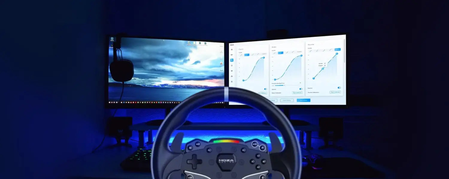 Moza r5 wheel and pedals kit racing simulator 5.5nm direct drive