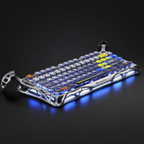 GravaStar Mercury K1 Pro Wireless Mechanical Gaming Keyboard, 75% Layout RGB Custom Keyboard, Hot-Swappable Linear Switches – Aluminum Alloy, Interstellar Silver Brushed Metal Look