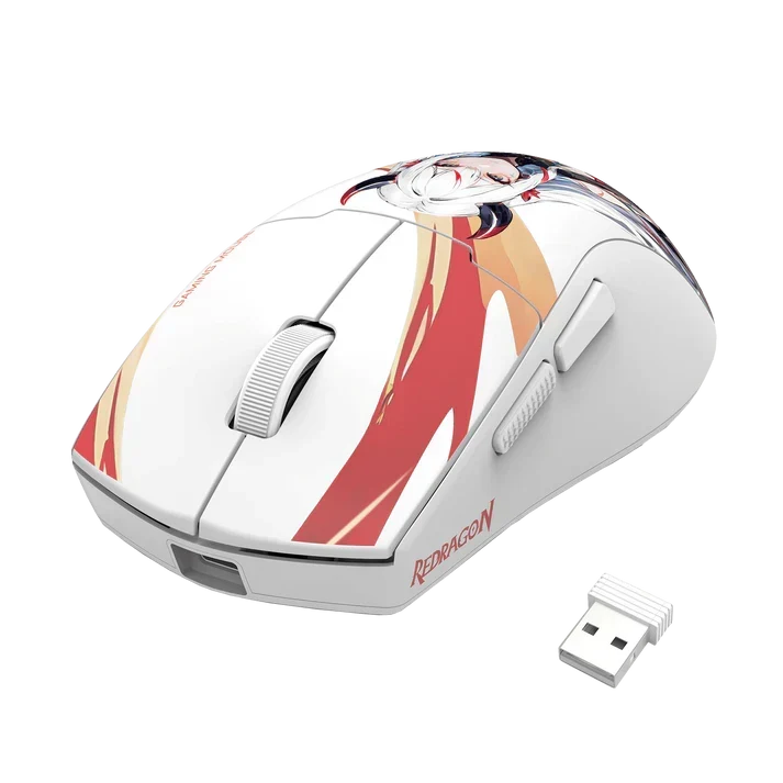 Redragon m918ak 3-mode wireless gaming mouse 55g lightweight 26k dpi mouse w/ergonomic natural grip build full