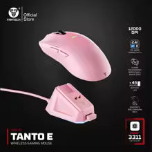 FANTECH TANTOE WG13E Wireless Mouse Three-mode switching and Magnetic Rechargeable Dock PixArt PAW3311 Up to 45 hours Macro Mic - Pink - - Fun Touch Shop