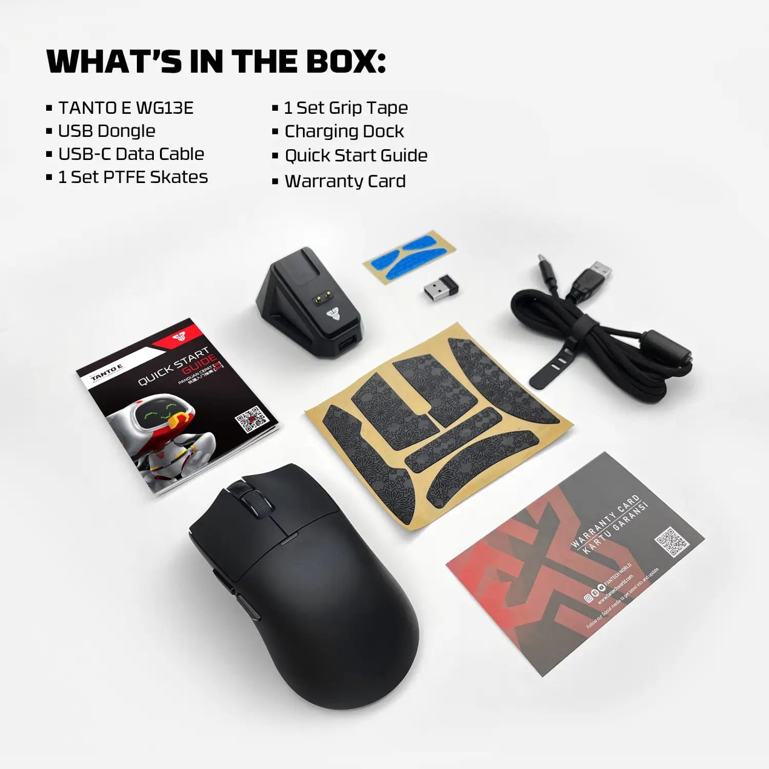 Fantech tantoe wg13e wireless mouse three-mode switching and magnetic