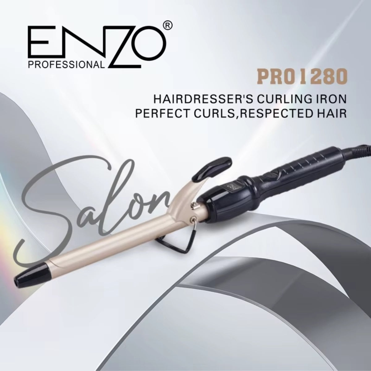 ENZO Professional Salon PRO 1280 Hairdresser's Curling Iron (Model: EN-9124)