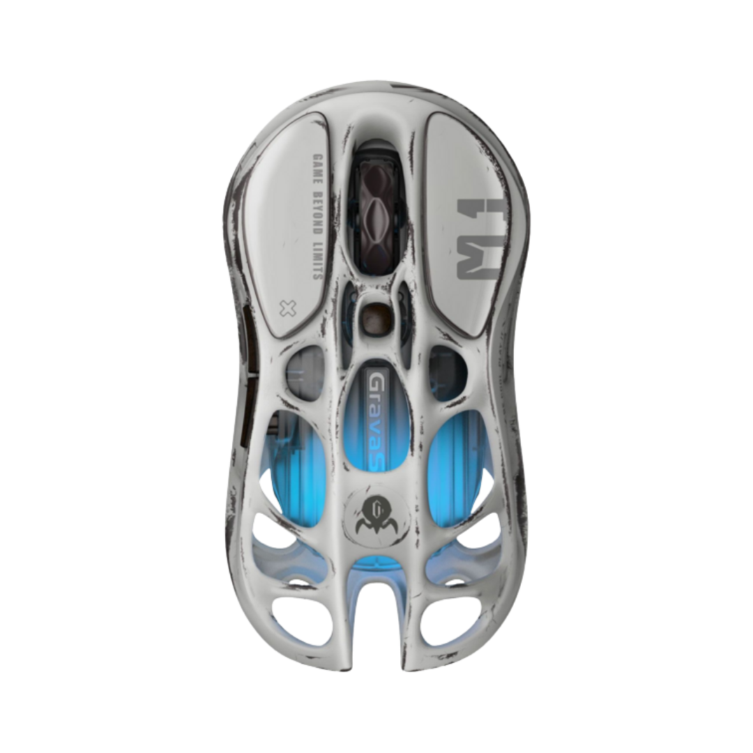 Mercury M1 Pro Gaming Mouse - Battle-Worn Silver Mist.