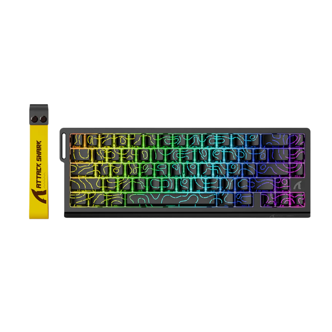 ATTACK SHARK X68 HE Rapid Trigger Mechanical Gaming Keyboard 60% Wired TKL with Adjustable Actuation,Hall Effect Magnetic Switch,8KHz Polling Rate,RGB Backlit,Top Mount for PC Mac Esport Gamer(Black) - - Fun Touch Shop