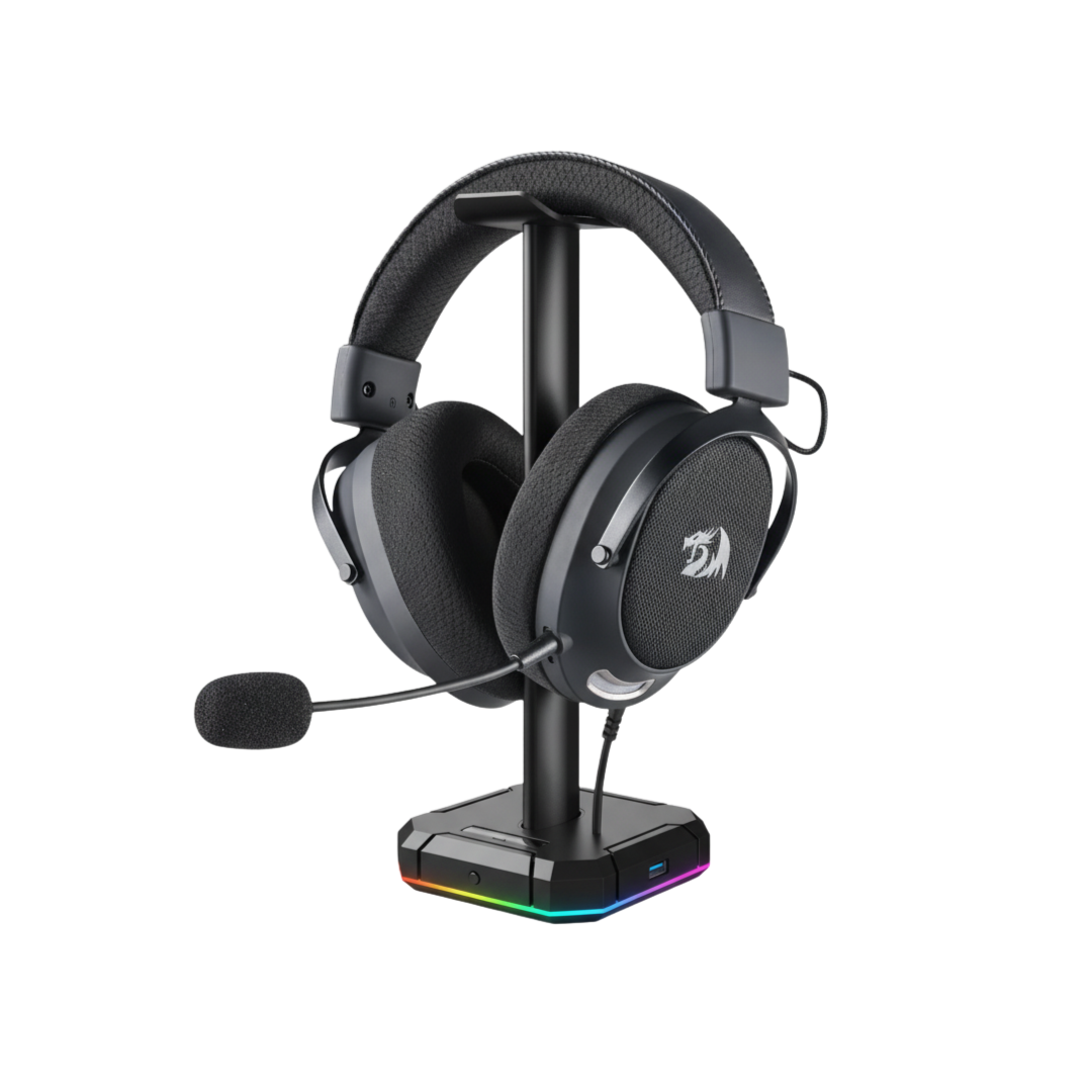 Redragon H858 3-Mode Wireless Gaming Headset, 7.1 Surround Sound + Redragon HA300 Scepter Pro Headset Stand Rgb. - - Fun Touch Shop