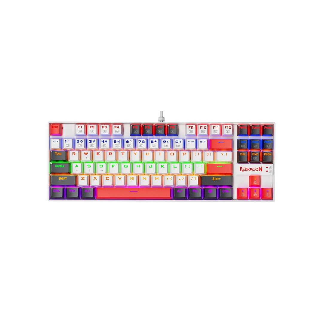 Redragon K552 Mechanical Gaming Keyboard, 87-Key Compact, LED Gaming Keyboard with Red Switches, Anti-Ghosting, Metal Frame for PC Gaming & Typing, Beginner-Friendly (Neo Nocturne).