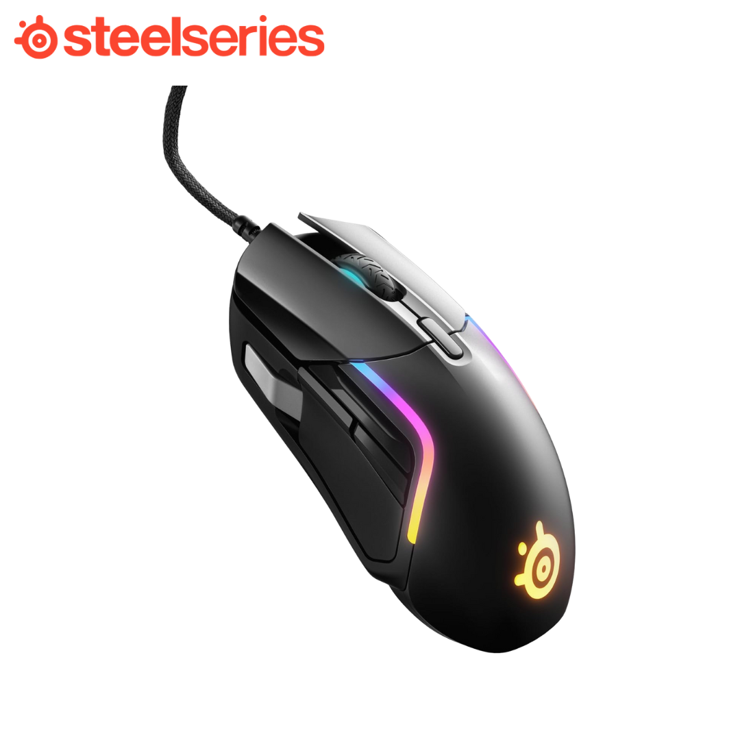 SteelSeries Rival 5 Gaming Mouse with PrismSync RGB Lighting and 9 Programmable Buttons – FPS, MOBA, MMO, Battle Royale – 18,000 CPI TrueMove Air Optical Sensor - Black.