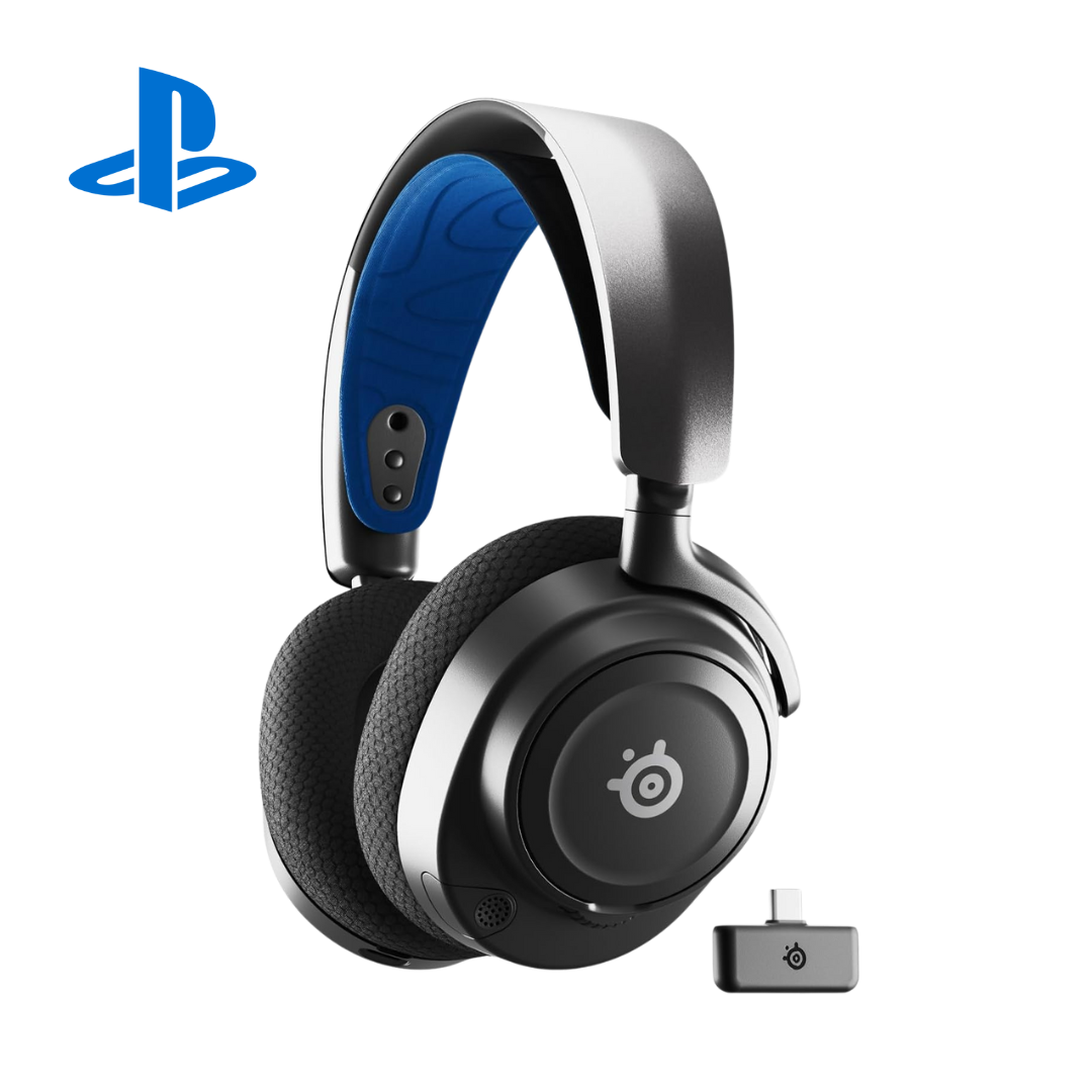 SteelSeries Arctis Nova 7P Wireless Multi-Platform Gaming Headset — Neodymium Magnetic Drivers — 2.4GHz + Bluetooth — 38Hr USB-C Battery — Gen2 AI Mic — PlayStation, PC, Switch, VR, Mobile - Black.