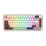 Redragon K708 Pro Wireless Mechanical Gaming Keyboard - Gasket-Mounted RGB Backlit, 81 Customizable Keys, 3-Mode (2.4G/Bluetooth/USB), Hot-Swap Pre-Lubed Switches, Screen & Control Knob - White Green