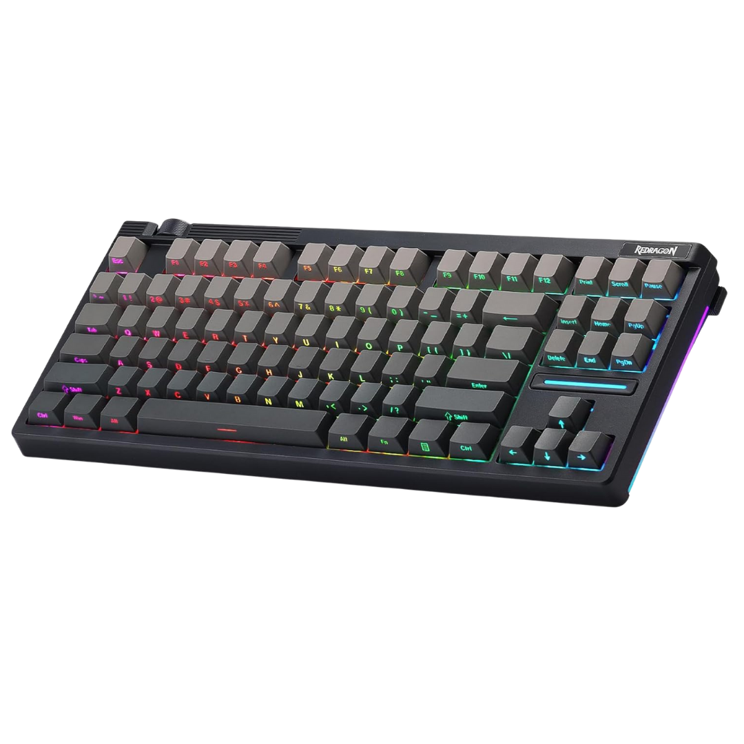 Redragon K729 HE Rapid Trigger Gaming Keyboard, 87 Keys 8K Wired Mechanical Keyboard w/Next-Gen UltraMag 100% POM Silky Magnetic Switch, Dual-Module Floating Patent Structure Design & Knob Control.