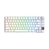 ATTACK SHARK X820 Ultra 75% Wireless Gaming Mechanical Keyboard Hot-Swappable Gasket Mount RGB Backlit BT/2.4G/Wired Custom Keyboard with Smart TFT Display&Knob QMK Driver-White Contour&Gift Switch