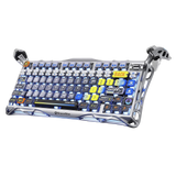 GravaStar Mercury K1 Pro Wireless Mechanical Gaming Keyboard, 75% Layout RGB Custom Keyboard, Hot-Swappable Linear Switches – Aluminum Alloy, Interstellar Silver Brushed Metal Look