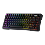 Redragon K724 PRO Wireless Gasket Gaming Keyboard w/Hype Screen & Knob, 81-Key Mechanical Keyboard, Easy-Control 1.14’’ TFT Info Display, 5-Layer Noise Dampening, Custom Linear Switch