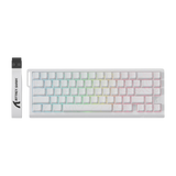 ATTACK SHARK X68 PRO HE Wireless Rapid Trigger Gaming Keyboard with Adjustable Actuation,8K Polling Rate,Hall Effect Magnetic Switch,Hot-Swap,RGB Backlit,BT/2.4GHz/Wired,for FPS Games-White