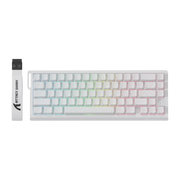 ATTACK SHARK X68 PRO HE Wireless Rapid Trigger Gaming Keyboard with Adjustable Actuation,8K Polling Rate,Hall Effect Magnetic Switch,Hot-Swap,RGB Backlit,BT/2.4GHz/Wired,for FPS Games-White