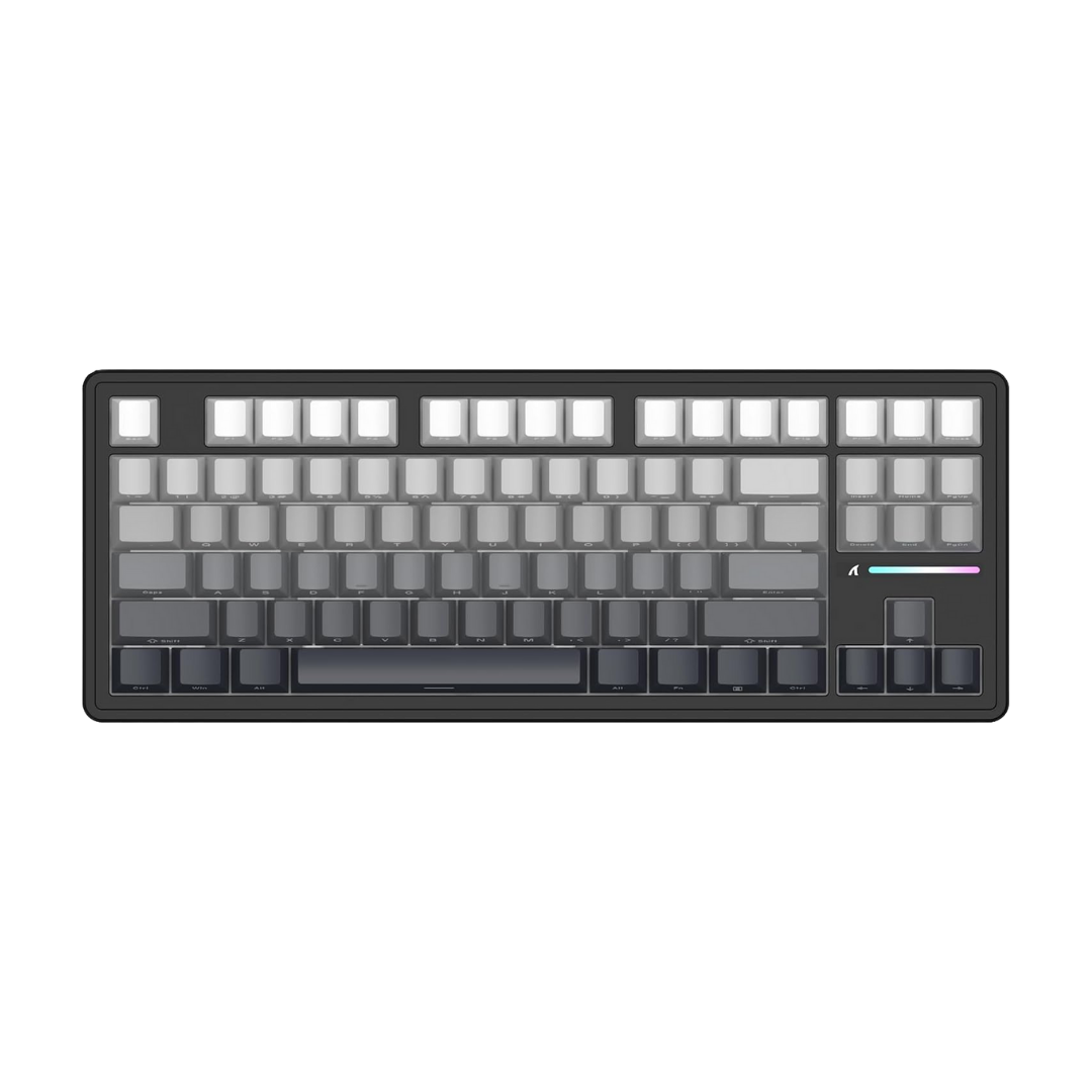 ATTACK SHARK M87 PRO Wireless Mechanical Gaming Keyboard,Hot Swappable Gasket RGB Custom Keyboard,Linear Switch&Side Printed PBT Keycaps,BT5.0/2.4Ghz/Type-C,5000mAh Battery for Win Mac(Moonlight)
