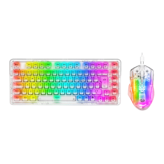 Redragon combo wireless keyboard k649 and wired mouse m695 crystal