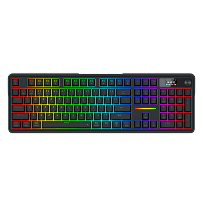 Redragon k762 pro wireless 104-key gasket gaming keyboard screen & knob | easy-control led info display 0-delay