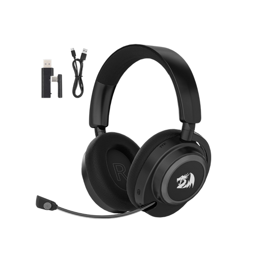 Redragon h891 wireless gaming headset tri-mode (2.4g/bt/wired) 65h battery 50mm drivers & 7.1 surround sound